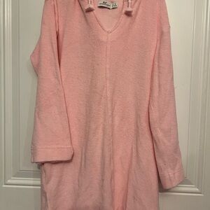 Vineyard Vines Pink Terry Cloth Hooded Coverup with Pockets Size Small 8-10